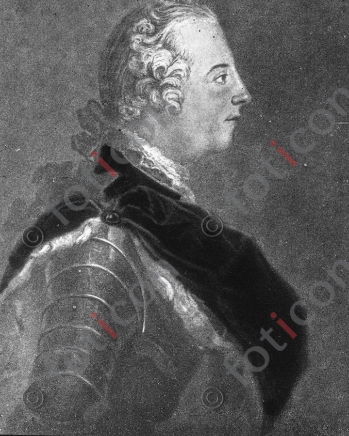 Portrait König Friedrich II.; Portrait of king Frederick II (foticon-simon-190-014-sw.jpg)